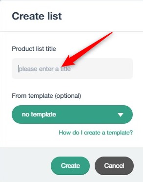 Create a LinkDeli product list